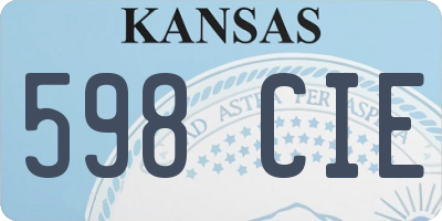 KS license plate 598CIE