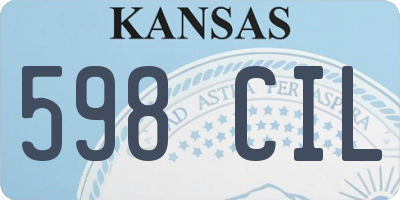 KS license plate 598CIL