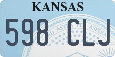 KS license plate 598CLJ