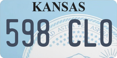 KS license plate 598CLO