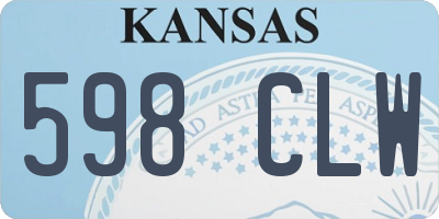 KS license plate 598CLW