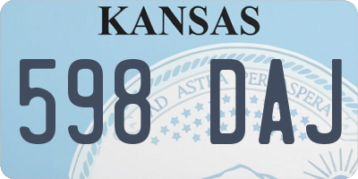 KS license plate 598DAJ