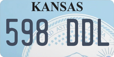 KS license plate 598DDL