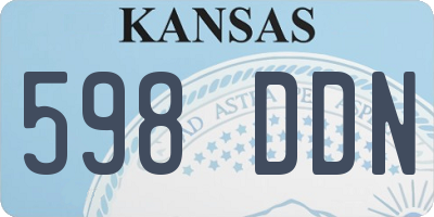 KS license plate 598DDN