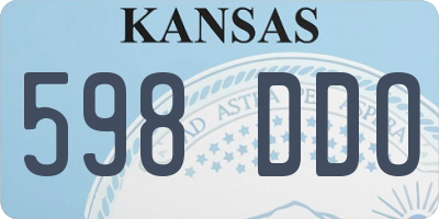 KS license plate 598DDO