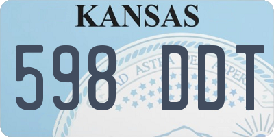 KS license plate 598DDT