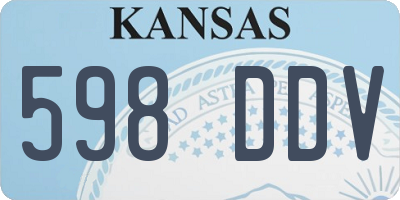 KS license plate 598DDV