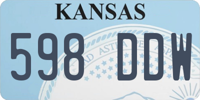 KS license plate 598DDW
