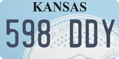 KS license plate 598DDY