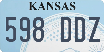 KS license plate 598DDZ