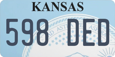 KS license plate 598DED