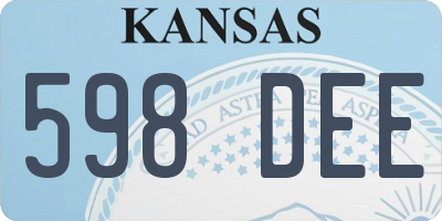 KS license plate 598DEE