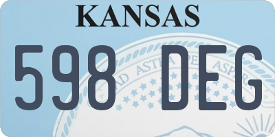 KS license plate 598DEG