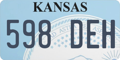 KS license plate 598DEH