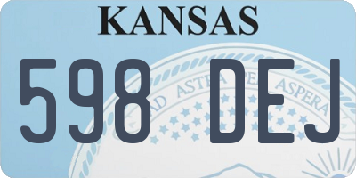 KS license plate 598DEJ