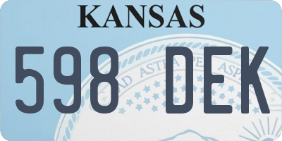 KS license plate 598DEK