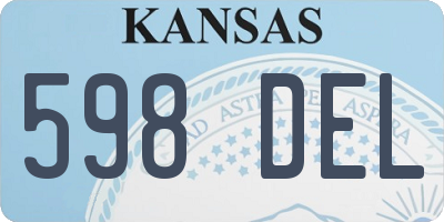 KS license plate 598DEL
