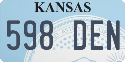 KS license plate 598DEN