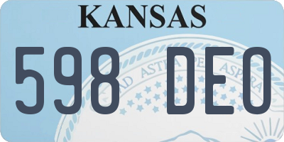 KS license plate 598DEO