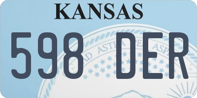 KS license plate 598DER
