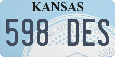 KS license plate 598DES