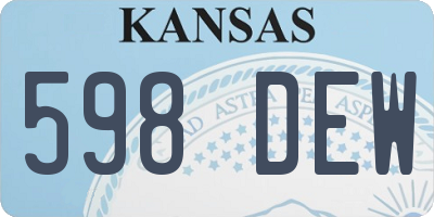KS license plate 598DEW