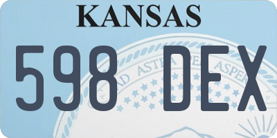 KS license plate 598DEX
