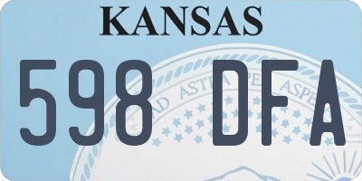 KS license plate 598DFA