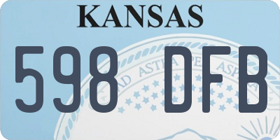 KS license plate 598DFB