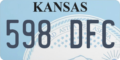 KS license plate 598DFC