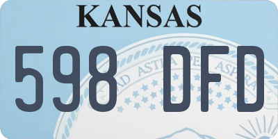KS license plate 598DFD