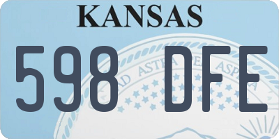 KS license plate 598DFE