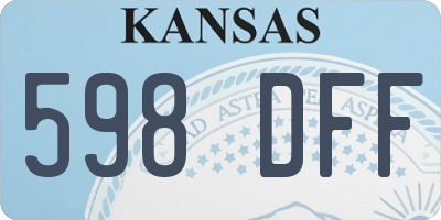 KS license plate 598DFF