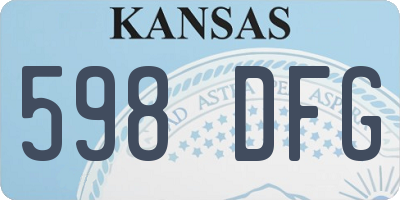 KS license plate 598DFG
