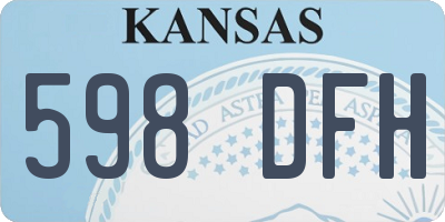 KS license plate 598DFH