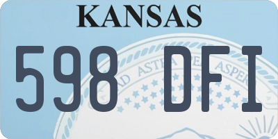 KS license plate 598DFI