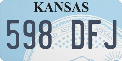 KS license plate 598DFJ