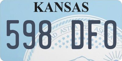KS license plate 598DFO
