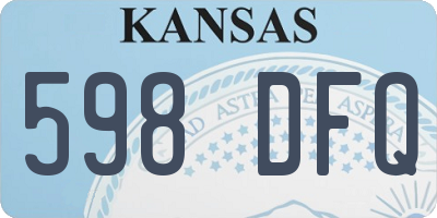 KS license plate 598DFQ