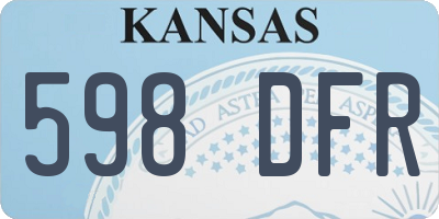 KS license plate 598DFR