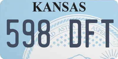 KS license plate 598DFT