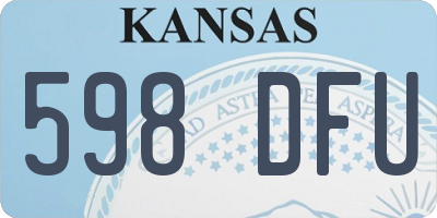 KS license plate 598DFU