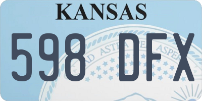 KS license plate 598DFX