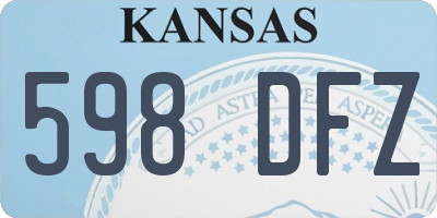 KS license plate 598DFZ