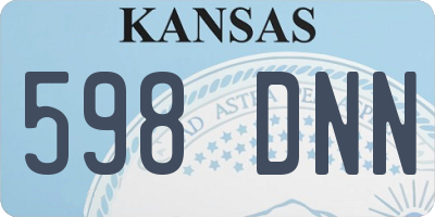 KS license plate 598DNN