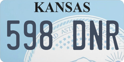 KS license plate 598DNR