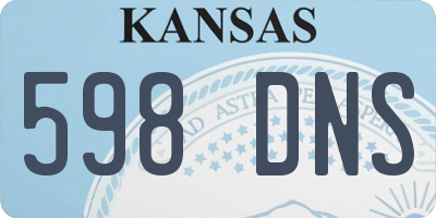 KS license plate 598DNS