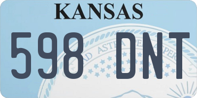 KS license plate 598DNT
