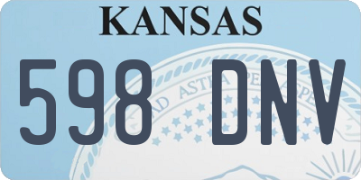 KS license plate 598DNV