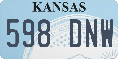 KS license plate 598DNW